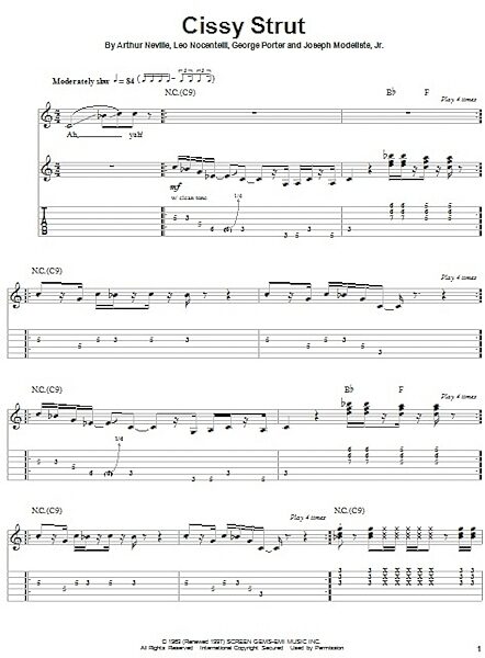 Cissy Strut - Guitar Tab Play-Along, New, Main