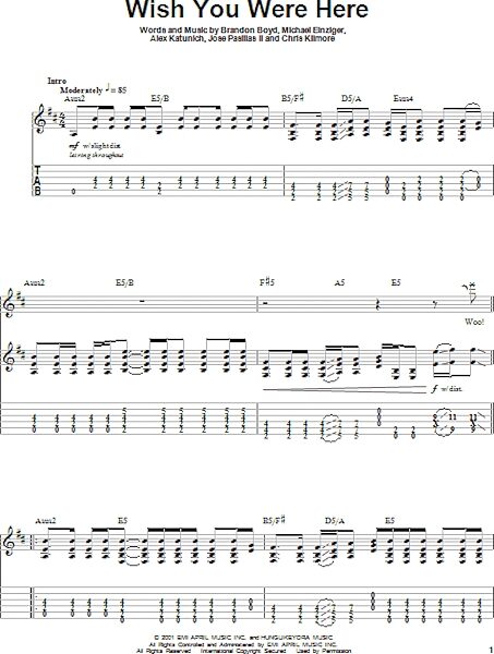 Wish You Were Here - Guitar Tab Play-Along, New, Main