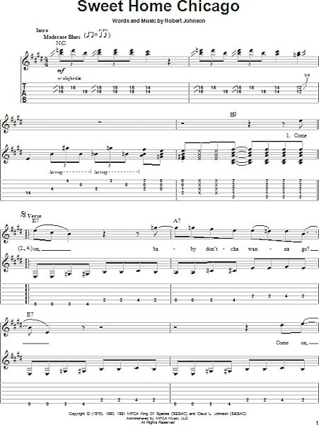 Sweet Home Chicago - Guitar Tab Play-Along, New, Main