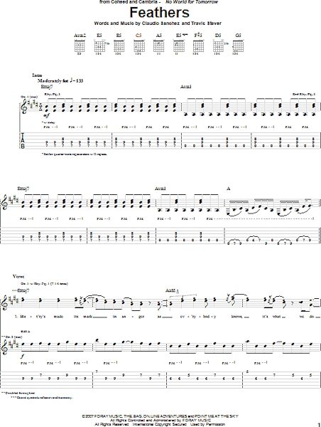 Feathers - Guitar TAB, New, Main