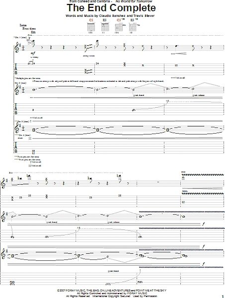 The End Complete - Guitar TAB, New, Main