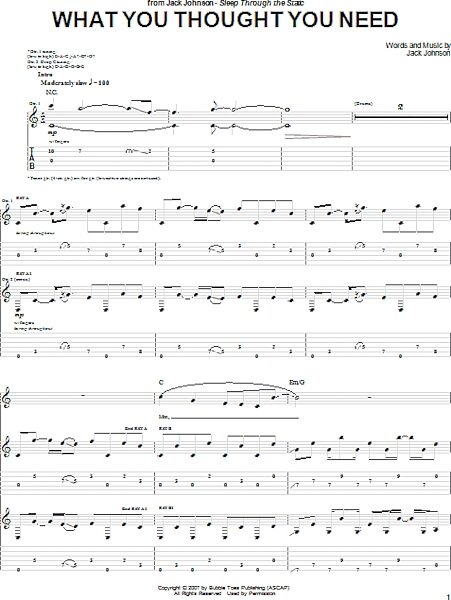 What You Thought You Need - Guitar TAB, New, Main