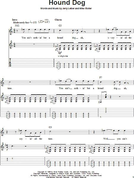 Hound Dog - Guitar Tab Play-Along, New, Main