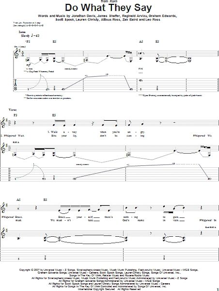 Do What They Say - Guitar TAB, New, Main