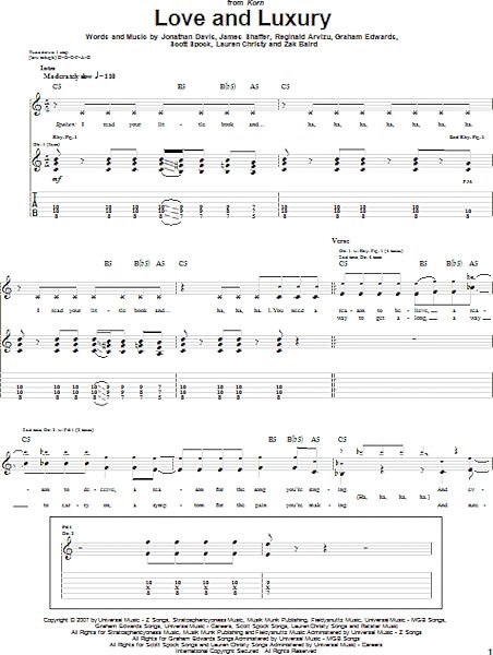 Love And Luxury - Guitar TAB, New, Main