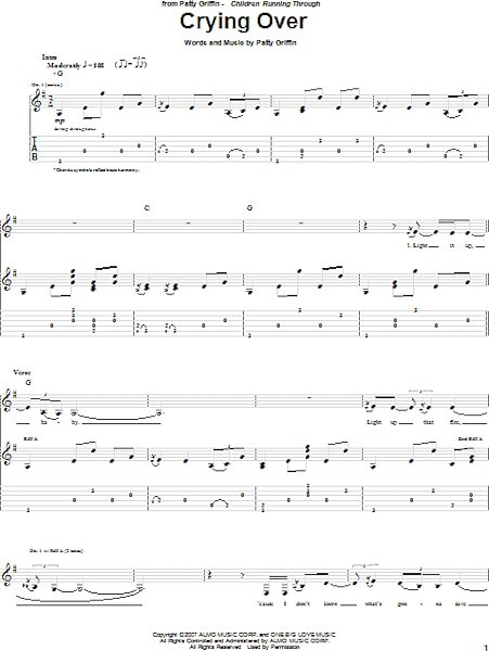 Crying Over - Guitar TAB, New, Main