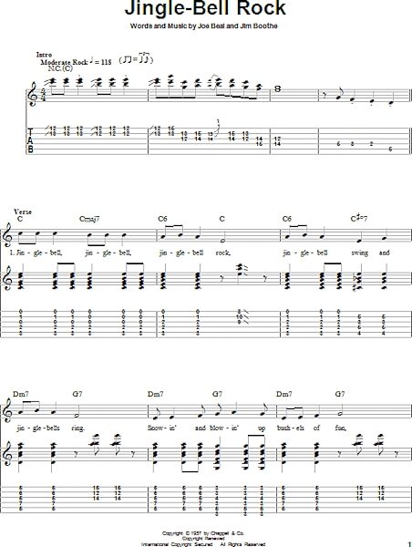 Jingle-Bell Rock - Guitar Tab Play-Along, New, Main