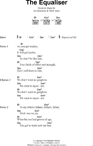 The Equaliser - Guitar Chords/Lyrics, New, Main