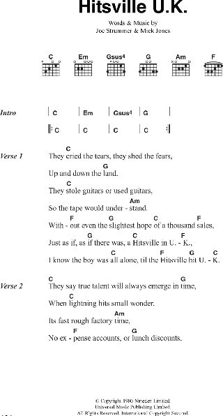 Hitsville U.K. - Guitar Chords/Lyrics, New, Main