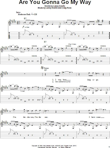 Are You Gonna Go My Way - Guitar Tab Play-Along, New, Main