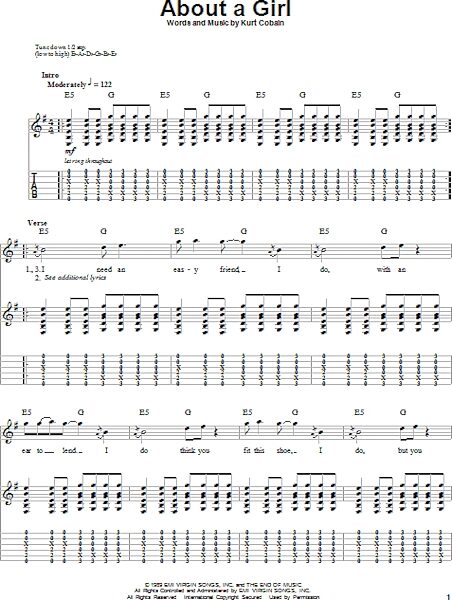 About A Girl - Guitar Tab Play-Along, New, Main
