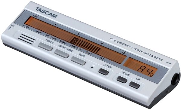 TASCAM TC8 Chromatic Tuner and Metronome, Angle
