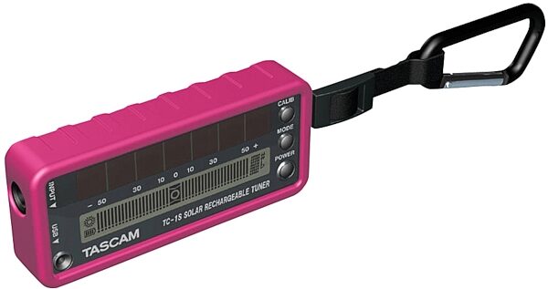 TASCAM TC1S Solar Powered Guitar and Bass Tuner, Pink