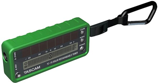 TASCAM TC1S Solar Powered Guitar and Bass Tuner, Green