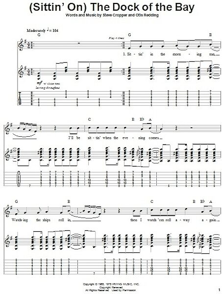 (Sittin' On) The Dock Of The Bay - Guitar Tab Play-Along, New, Main