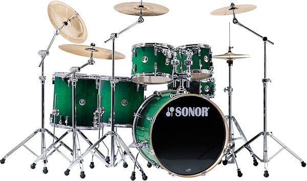 Sonor EXTB622 Extreme Birch 6-Piece Drum Shell Kit, Dark Green Burst