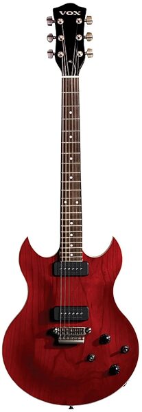 Vox SDC-33 Series 33 Electric Guitar (with Gig Bag), Transparent Red