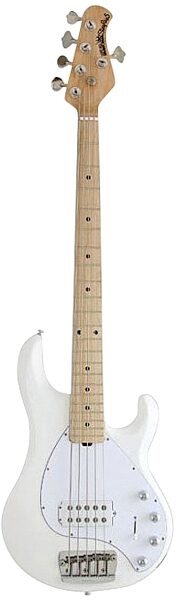 Ernie Ball Music Man StingRay H 5-String Electric Bass (Maple with Case), White