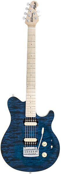 Music Man Axis Super Sport HH Electric Guitar (with Case), Transparent Blue