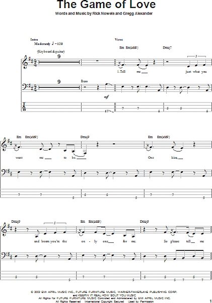 The Game Of Love - Bass Tab, New, Main