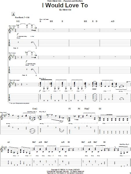 I Would Love To - Guitar TAB, New, Main