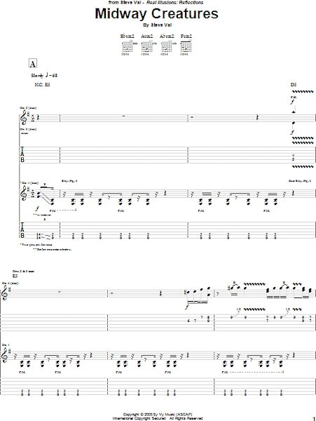 Midway Creatures - Guitar TAB, New, Main