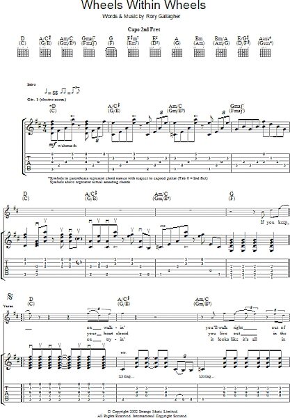 Wheels Within Wheels - Guitar TAB, New, Main