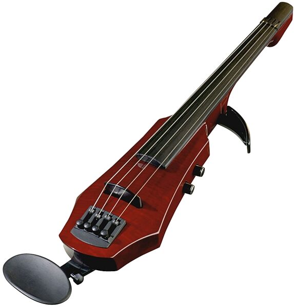 NS Design WAV 4 Electric Violin (with Case), Transparent Red - Closeup