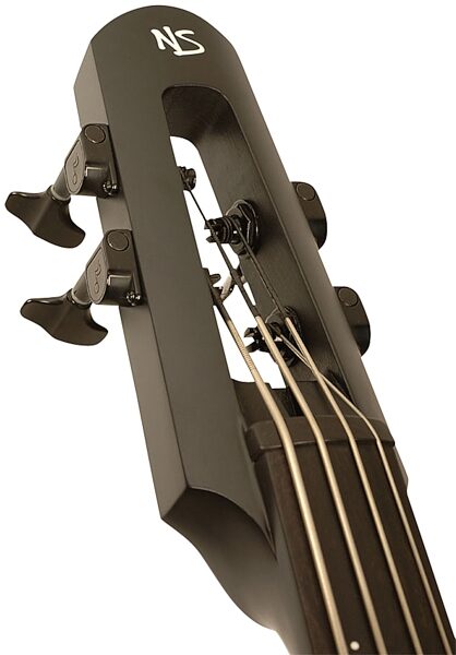NS Design NXT4 Upright Electric Double Bass (with Gig Bag), Black Satin - Headstock