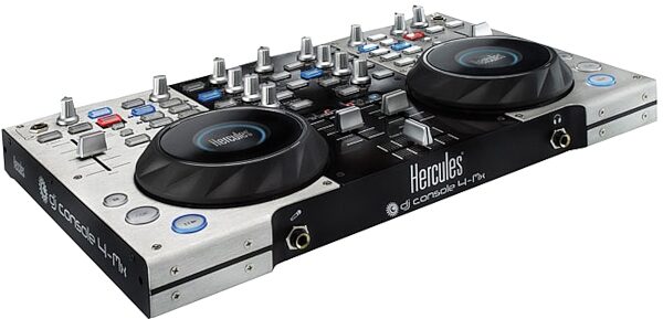 Hercules DJ Console 4 MX USB DJ Controller (with Gig Bag), Angle