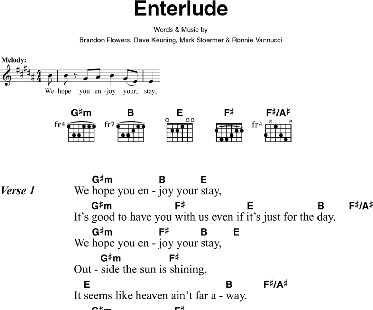 Enterlude - Guitar Chords/Lyrics, New, Main
