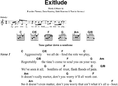 Exitlude - Guitar Chords/Lyrics, New, Main