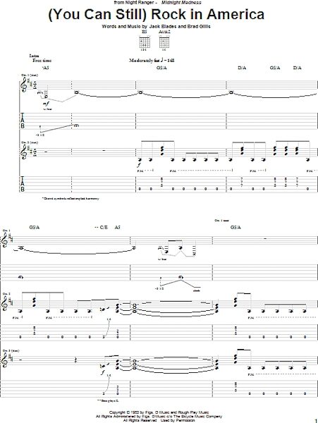 (You Can Still) Rock In America - Guitar TAB, New, Main