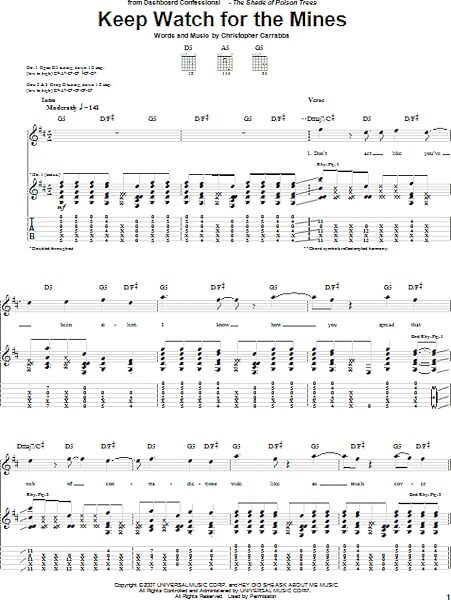 Keep Watch For The Mines - Guitar TAB, New, Main