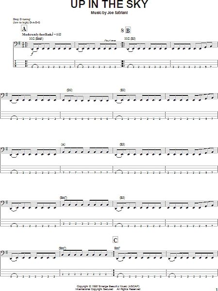 Up In The Sky - Bass Tab, New, Main