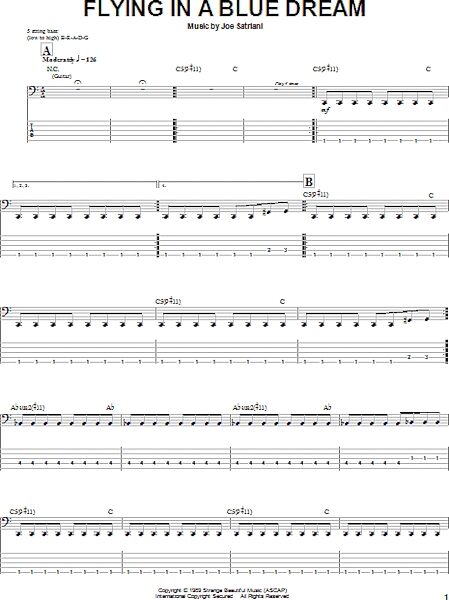 Flying In A Blue Dream - Bass Tab, New, Main