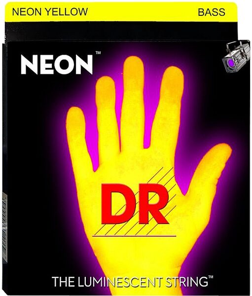 DR Strings NEON HiDef 5-String Electric Bass Strings, Yellow