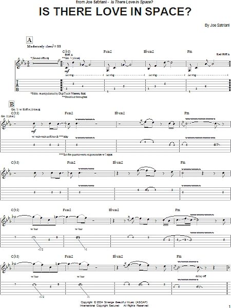 Is There Love In Space? - Guitar TAB, New, Main