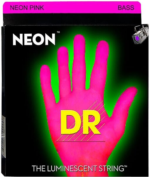 DR Strings NEON HiDef 5-String Electric Bass Strings, Pink