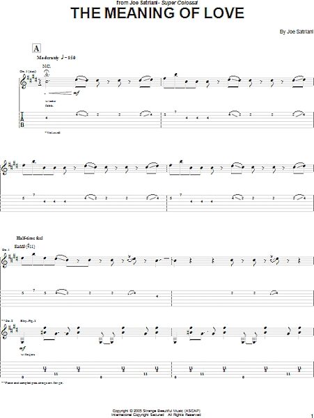 The Meaning Of Love - Guitar TAB, New, Main