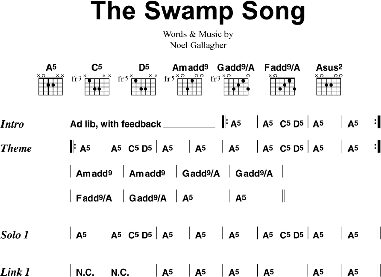 The Swamp Song - Guitar Chords/Lyrics, New, Main