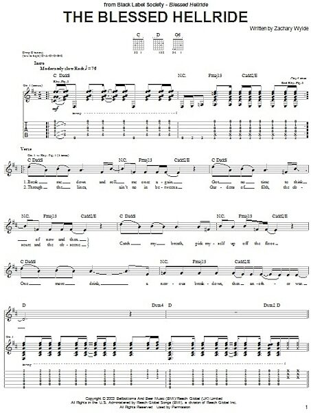 The Blessed Hellride - Guitar TAB, New, Main