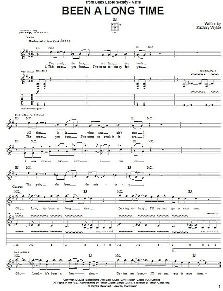 Been A Long Time - Guitar TAB, New, Main