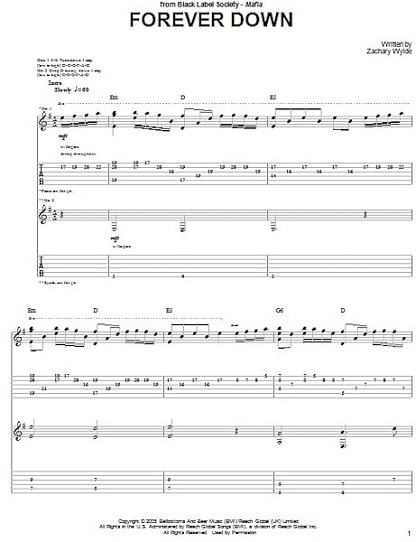 Forever Down - Guitar TAB, New, Main