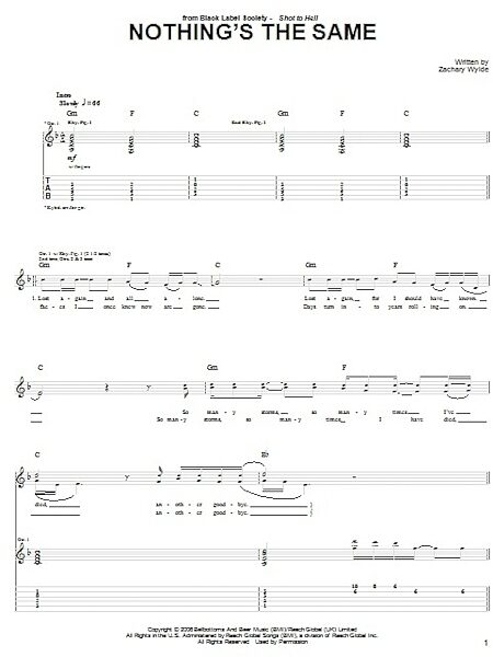 Nothing's The Same - Guitar TAB, New, Main