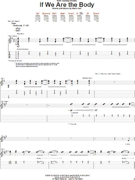 If We Are The Body - Guitar TAB, New, Main