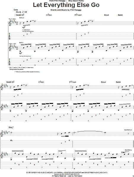 Let Everything Else Go - Guitar TAB, New, Main