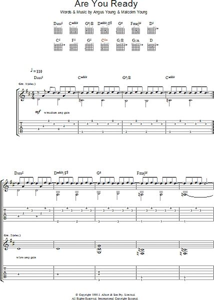 Are You Ready - Guitar TAB, New, Main