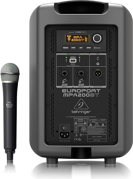 Behringer MPA200BT All-In-One Portable PA System, Action Position Back