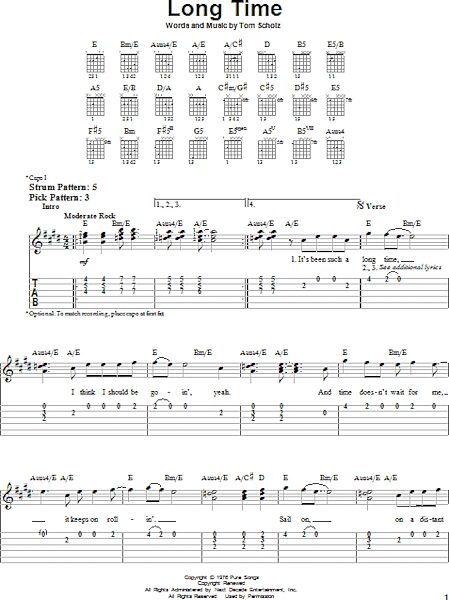 Long Time - Easy Guitar with TAB, New, Main